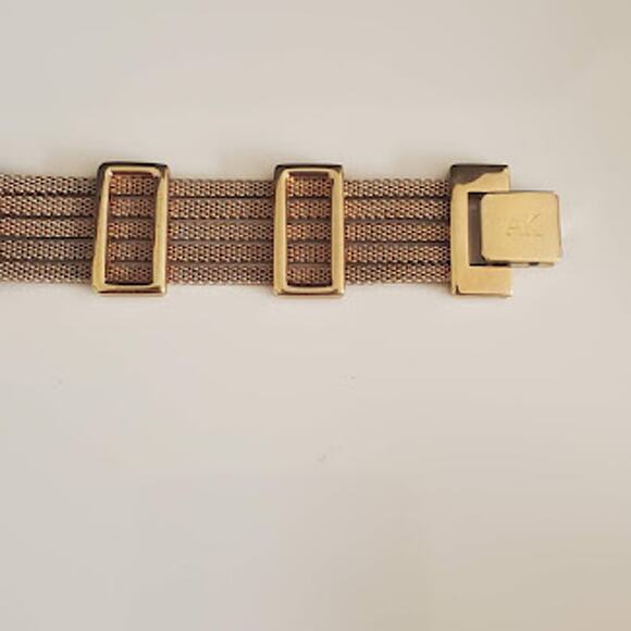 Anne Klein Gold Tone Ladies Watch with Diamond Accent and Mesh Band Running - Picture 5 of 9